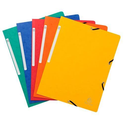 Paquet 10 chemises A4 355g élastiques assorties carte lustrée - Exacompta