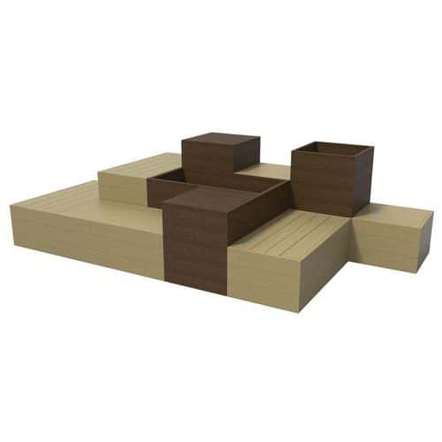 Pack assise modulable Cube 10 modules plastique recyclé Espace Urbain