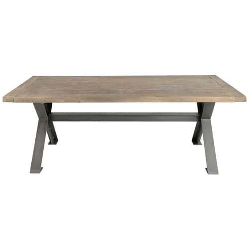 Table en X vieux bois