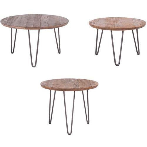 Lot 3 tables gigognes Colette diam. 60/50/45 cm