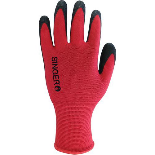 Gants polyester aéré tricoté enduction latex mousse - Singer