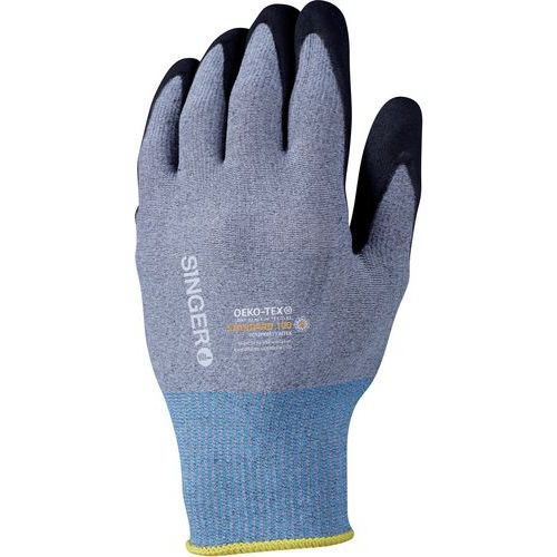 Gants nitrile sans picots enduction paume Jauge 15 - Singer Safety