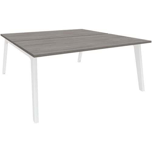 Bureau double face chêne gris/blanc Steely