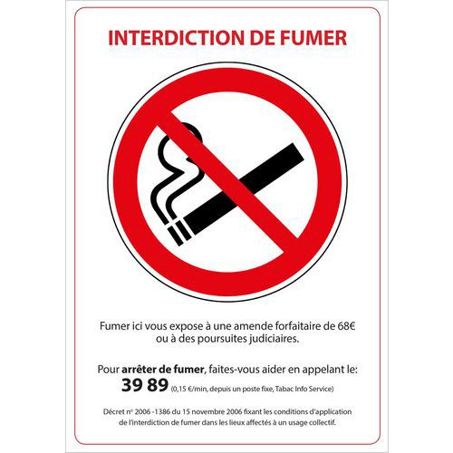 Panneau Interdiction de fumer - Pavo