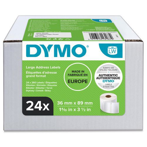 Étiquette d'adresse postale autocollante LabelWriter 36 x 89 mm - Dymo