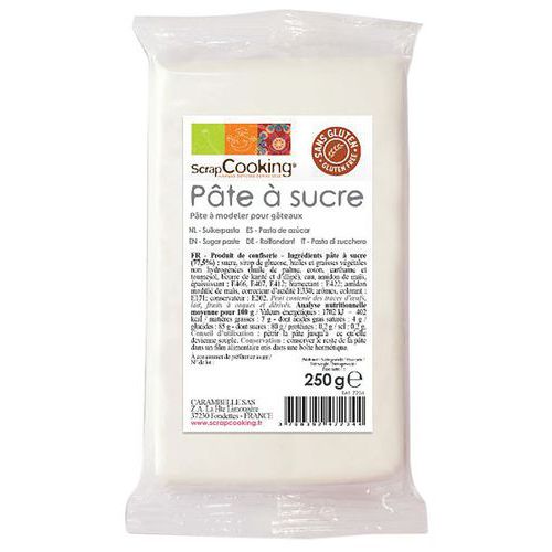 Pâte à sucre arôme vanille 250g Blanche - Scrapcooking