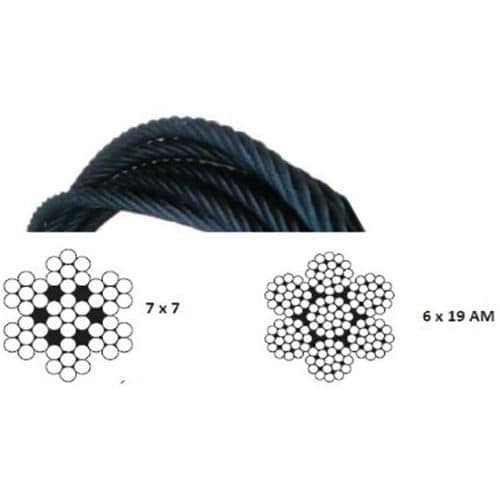 Câble acier D1,5 à 8mm - Couronne 25m - Godet