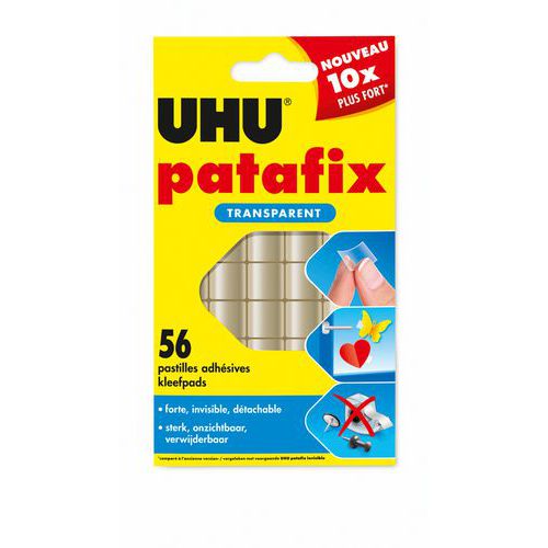 Etui 56 pastilles patafix transparente - Uhu