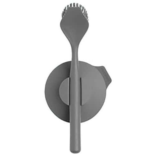 Brosse vaisselle à ventouse en inox à poignée ergonomique - Brabantia