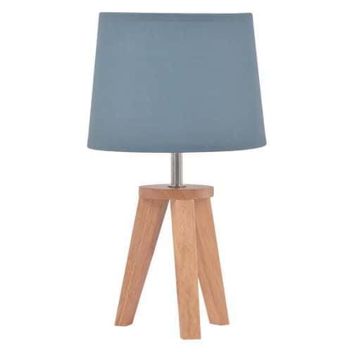 Lampe trépied en bois scandinave Yoga Abat-jour conique en coton Corep