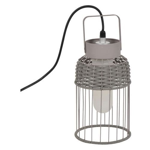 Lampe/Baladeuse nomade en métal filaire peint et tressé Corep