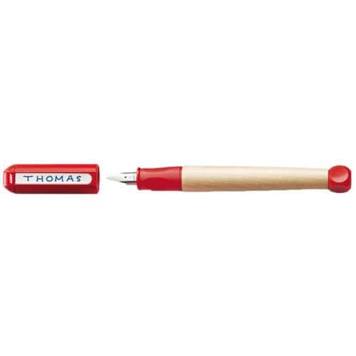 Stylo plume d'apprentissage rouge abc et 1 cartouche bleue