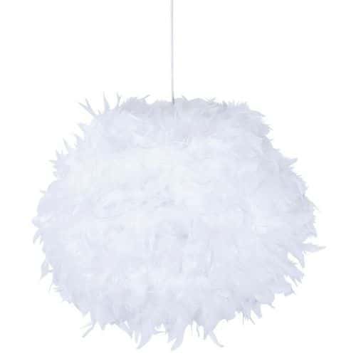 Suspension boule en plumes Kokot blanc Corep