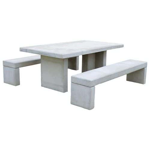 Table bancs RUBUS PMR béton blanc - BUTON DESIGN