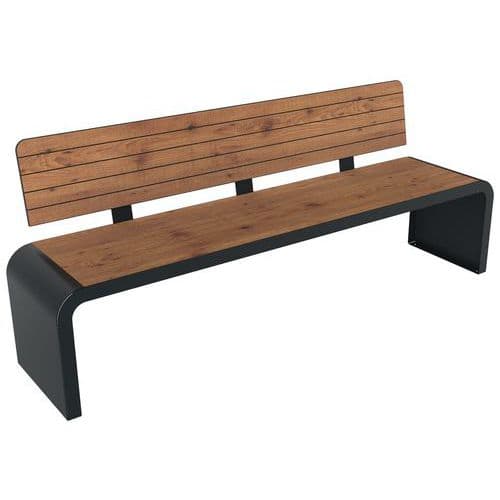 Banc NEW YORK 2 m effet lames bois/métal - BUTON DESIGN