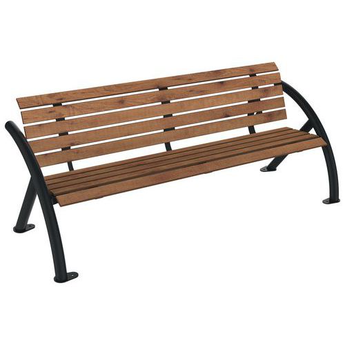 Banc SYDNEY 2 m lames bois/métal - BUTON DESIGN