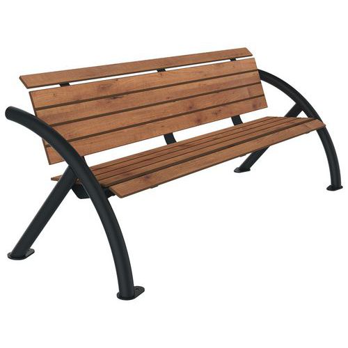 Banc SYDNEY 2 m effet lames bois/métal - BUTON DESIGN