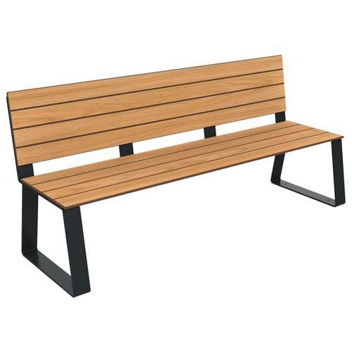 Banc HAVANE 1.80 m effet lames bois/métal - BUTON DESIGN