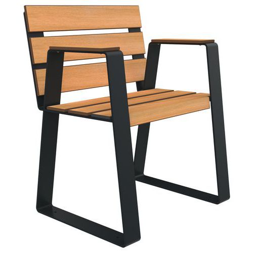 Banc HAVANE PMR 1 place lames bois/métal BUTON DESIGN