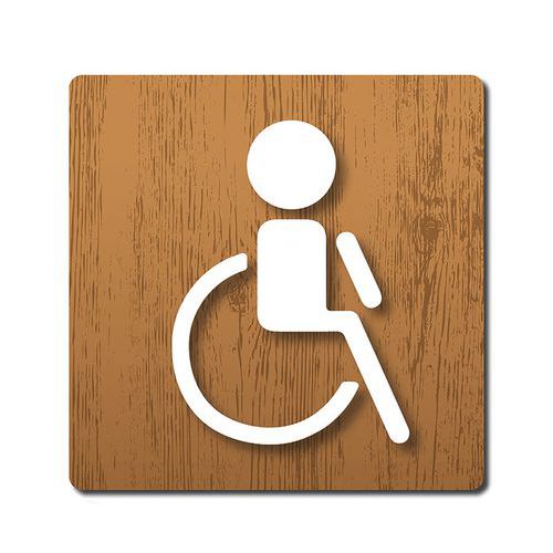 Plaque de porte en bois - Toilettes handicapés - Novap