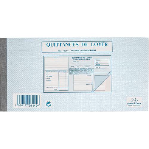 Bloc-notes quittances de loyer 105x210 100 pages - Manifold