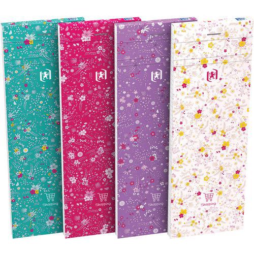 Blocs shopping flowers agrafé 74x210 160 p 90g - Lot de 10 - Oxford