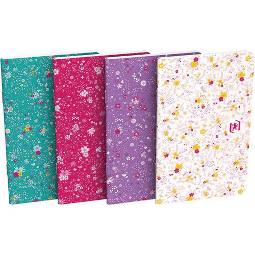 Carnets flowers 90x140 60 pages 90g ligné 6mm - Lot de 10 - Oxford