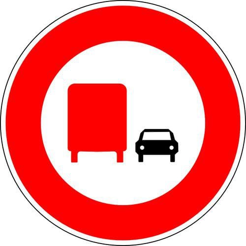 Panneau de signalisation B3a Interdiction de dépasser PL - Kelias