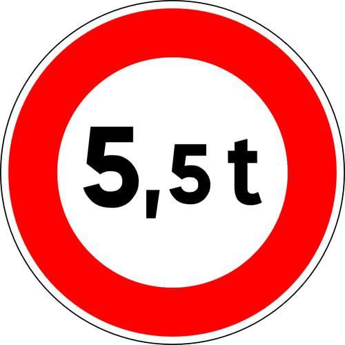 Panneau de signalisation B13 Limitation de tonnage à 3,5 t - Kelias