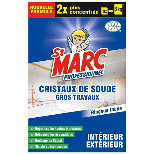 Lessive cristaux de soude ECOCERT Formule concentrée 1 Kg - St Marc