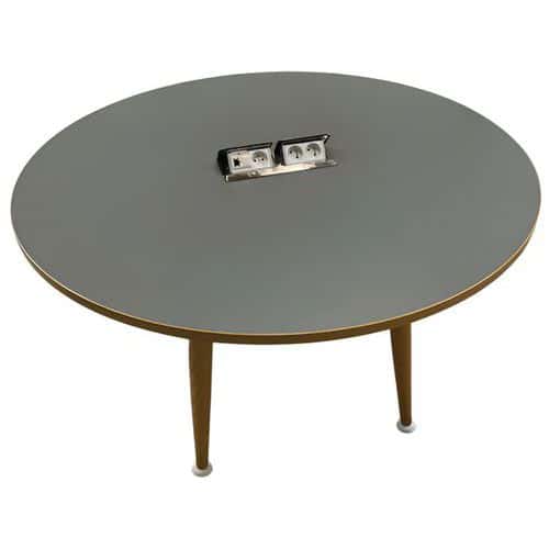 Table de réunion d'occasion ronde Ø 120 cm grise