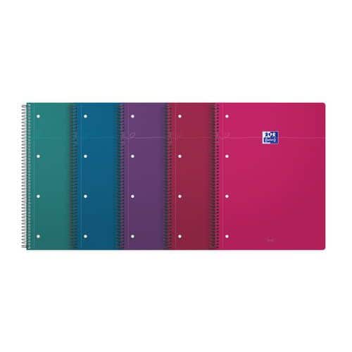 Cahier SmArt spirale perforé 230 x 297 mm - Couleurs vives - Oxford