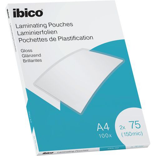 Pochettes plastification A4 Ibico brillantes, boite 100 - Esselte