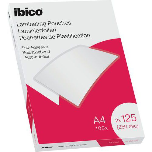 Pochettes plastification A4 Ibico auto adhesives, boite 100 - Esselte