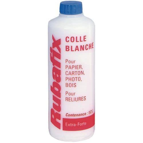 Colle blanche vinylique en flacon de 500 ml - Rubafix