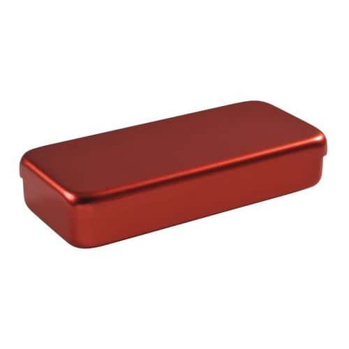 Boite en alumimium rectangulaire 17x7x3 cm couvercle couleur Holtex