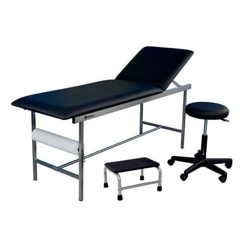 Kit Divan d'examen inox, tabouret et marchepied 1 marche Holtex