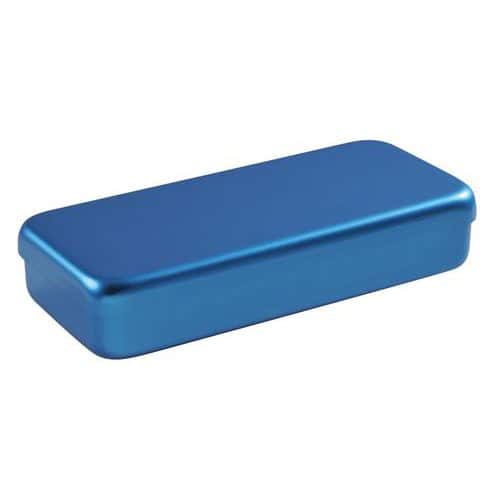 Boite en alumimium rectangulaire 17x7x3 cm couvercle couleur Holtex