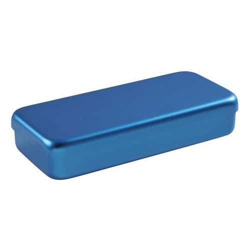 Boite en alumimium rectangulaire 21x10x3cm couvercle couleur Holtex