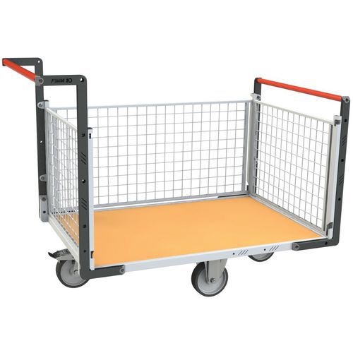 Chariot grillagé roues losanges 2 dossiers - 1335x795x980mm - FIMM