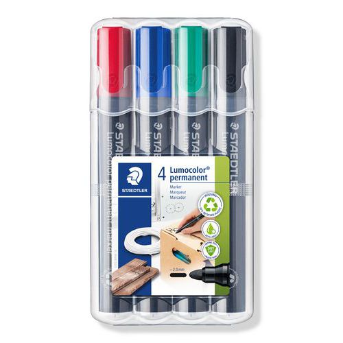 Etui 4 marqueurs permanents pointe ogive - Staedtler