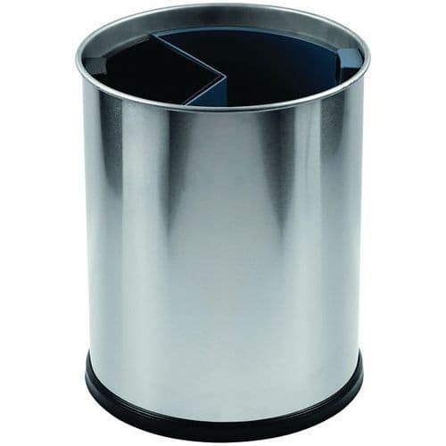 Corbeille de tri inox 13L - 2 bacs intérieurs 6,6L/3,3L - Probbax