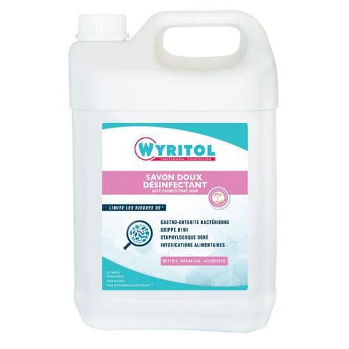 Savon liquide désinfectant Wyritol - Flacon pompe 500 mL ou Bidon 5 L