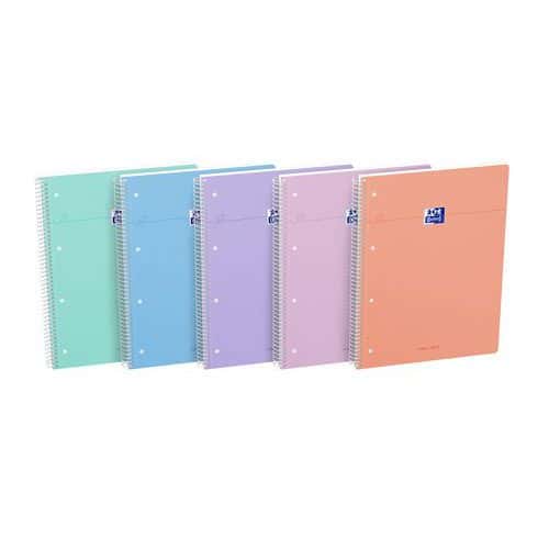 Cahier Smart Spirale ligné assorti Pastel - 23 x 29,7 cm - Oxford