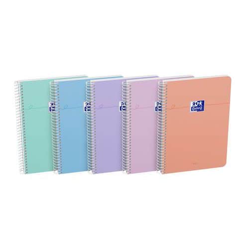 Cahier Smart Spirale assorti Pastel 160 pages -155 x 215 Q5/5 - Oxford