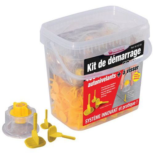 Kit 400 croisillons auto-nivelants 2mm + 50 têtes à visser - Taliaplast