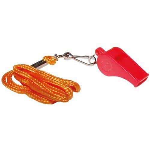 Sifflet avec cordon PVC - Rouge - CAO