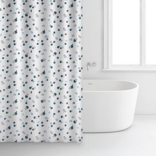 Rideau de douche en polyester à motif points - 180x200 cm - Rayen