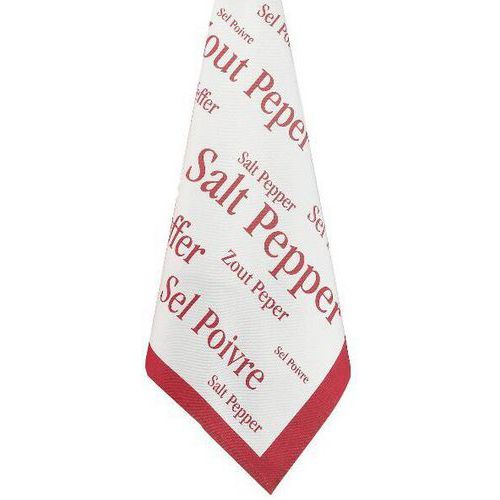 Torchon Sel et Poivre coton rouge - 50x70cm - T-B Maison