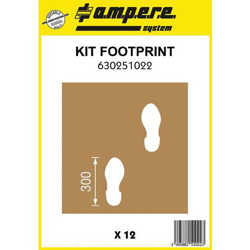 Pochoir empreintes de pas - Kit Footprint - 12 planches - Ampere System